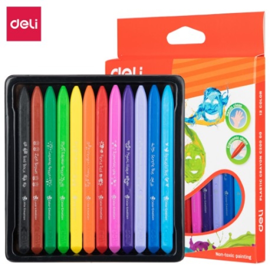 Sáp màu Deli Color Emotion Plastic Crayon C200 (bộ 12m/18m/24m)