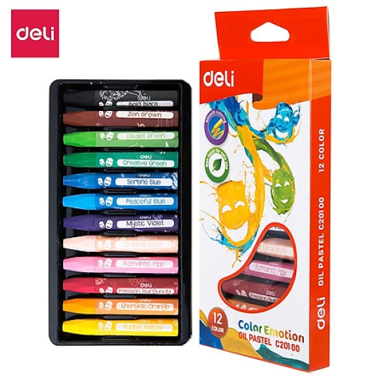 Sáp màu dầu Deli - Hộp giấy 12 màu/18 màu/24 màu