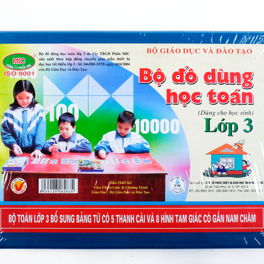 Bộ đồ dùng học toán lớp 3 có nam châm