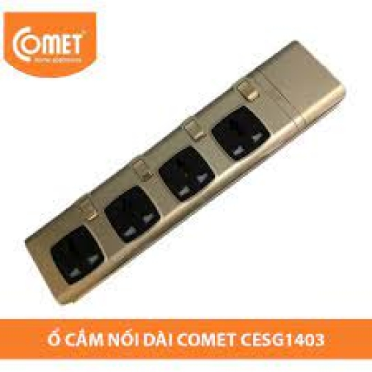 Ổ cắm điện Comet 4 ổ đa năng + 4 công tắc, nắp che, 3 mét